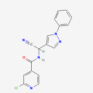 molecular formula C17H12ClN5O B2770042 2-chloro-N-[cyano(1-phenyl-1H-pyrazol-4-yl)methyl]pyridine-4-carboxamide CAS No. 1356702-86-7