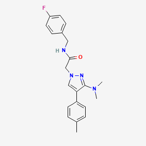molecular formula C21H23FN4O B2770070 2-(3-(dimethylamino)-4-(p-tolyl)-1H-pyrazol-1-yl)-N-(4-fluorobenzyl)acetamide CAS No. 1286703-20-5