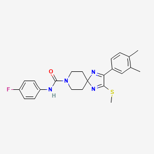 2-(3,4-dimethylphenyl)-N-(4-fluorophenyl)-3-(methylthio)-1,4,8-triazaspiro[4.5]deca-1,3-diene-8-carboxamide
