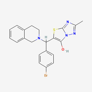 molecular formula C21H19BrN4OS B2770077 5-((4-溴苯基)(3,4-二氢异喹啉-2(1H)-基)甲基)-2-甲基噻唑并[3,2-b][1,2,4]三唑-6-醇 CAS No. 851809-80-8