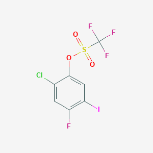 molecular formula C7H2ClF4IO3S B2770085 2-氯-4-氟-5-碘苯基三氟甲磺酸酯 CAS No. 1820607-92-8