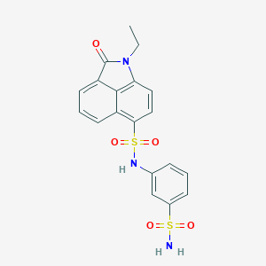 molecular formula C19H17N3O5S2 B277011 N-[3-(aminosulfonyl)phenyl]-1-ethyl-2-oxo-1,2-dihydrobenzo[cd]indole-6-sulfonamide 