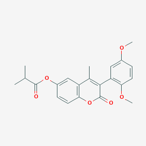 molecular formula C22H22O6 B2770128 3-(2,5-dimethoxyphenyl)-4-methyl-2-oxo-2H-chromen-6-yl isobutyrate CAS No. 859667-83-7