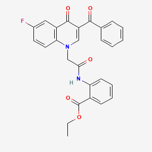 ethyl 2-({[6-fluoro-4-oxo-3-(phenylcarbonyl)quinolin-1(4H)-yl]acetyl}amino)benzoate