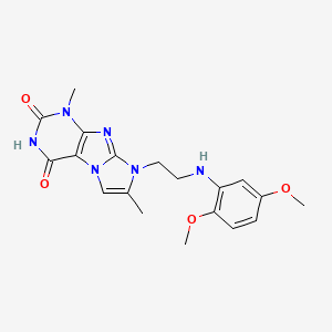 8-(2-((2,5-dimethoxyphenyl)amino)ethyl)-1,7-dimethyl-1H-imidazo[2,1-f]purine-2,4(3H,8H)-dione