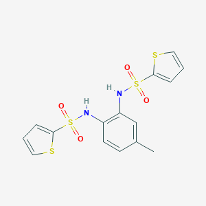 molecular formula C15H14N2O4S4 B277014 N-{4-methyl-2-[(2-thienylsulfonyl)amino]phenyl}-2-thiophenesulfonamide 