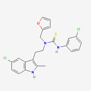 1-(2-(5-chloro-2-methyl-1H-indol-3-yl)ethyl)-3-(3-chlorophenyl)-1-(furan-2-ylmethyl)thiourea