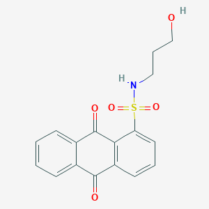 molecular formula C17H15NO5S B277019 N-(3-hydroxypropyl)-9,10-dioxo-9,10-dihydro-1-anthracenesulfonamide 