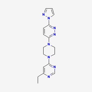 molecular formula C17H20N8 B2770192 3-[4-(6-Ethylpyrimidin-4-yl)piperazin-1-yl]-6-pyrazol-1-ylpyridazine CAS No. 2415472-48-7