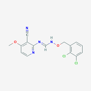 molecular formula C15H12Cl2N4O2 B2770202 N-(3-氰基-4-甲氧基-2-吡啶基)-N'-[(2,3-二氯苄基)氧基]亚胺甲酰胺 CAS No. 339102-53-3