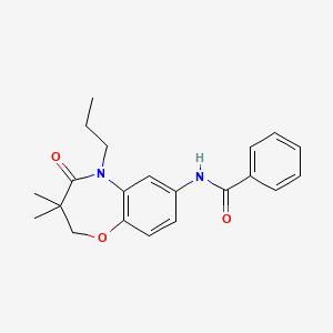 molecular formula C21H24N2O3 B2770206 N-(3,3-dimethyl-4-oxo-5-propyl-2,3,4,5-tetrahydrobenzo[b][1,4]oxazepin-7-yl)benzamide CAS No. 921864-72-4