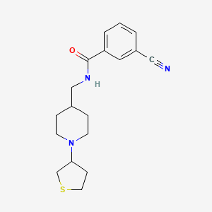 3-cyano-N-((1-(tetrahydrothiophen-3-yl)piperidin-4-yl)methyl)benzamide