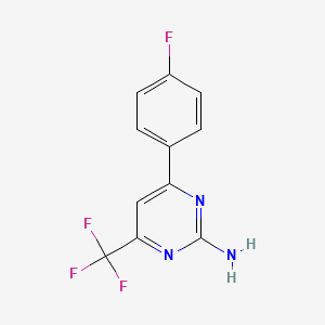 molecular formula C11H7F4N3 B2770210 4-(4-氟苯基)-6-(三氟甲基)嘧啶-2-胺 CAS No. 152491-80-0