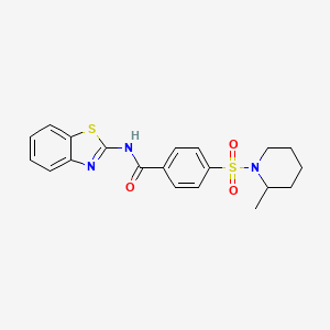 molecular formula C20H21N3O3S2 B2770214 N-(benzo[d]thiazol-2-yl)-4-((2-methylpiperidin-1-yl)sulfonyl)benzamide CAS No. 683260-15-3