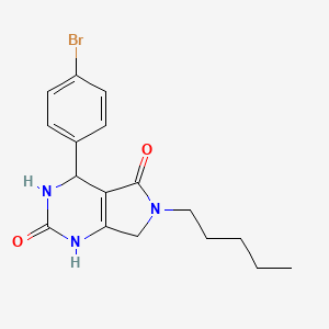 molecular formula C17H20BrN3O2 B2770220 4-(4-bromophenyl)-6-pentyl-3,4,6,7-tetrahydro-1H-pyrrolo[3,4-d]pyrimidine-2,5-dione CAS No. 1021265-70-2