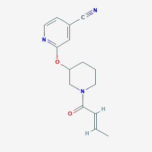 molecular formula C15H17N3O2 B2770223 (E)-2-((1-(but-2-enoyl)piperidin-3-yl)oxy)isonicotinonitrile CAS No. 2035007-45-3