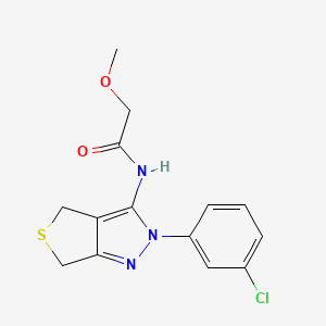 molecular formula C14H14ClN3O2S B2770226 N-[2-(3-chlorophenyl)-4,6-dihydrothieno[3,4-c]pyrazol-3-yl]-2-methoxyacetamide CAS No. 887223-73-6