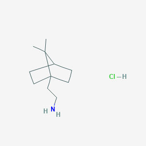 molecular formula C11H22ClN B2770228 2-(7,7-Dimethyl-1-bicyclo[2.2.1]heptanyl)ethanamine;hydrochloride CAS No. 63854-63-7