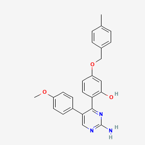 molecular formula C25H23N3O3 B2770261 2-(2-Amino-5-(4-methoxyphenyl)pyrimidin-4-yl)-5-((4-methylbenzyl)oxy)phenol CAS No. 862485-90-3