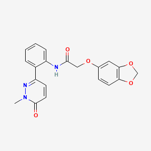 molecular formula C20H17N3O5 B2770269 2-(benzo[d][1,3]dioxol-5-yloxy)-N-(2-(1-methyl-6-oxo-1,6-dihydropyridazin-3-yl)phenyl)acetamide CAS No. 1428365-57-4
