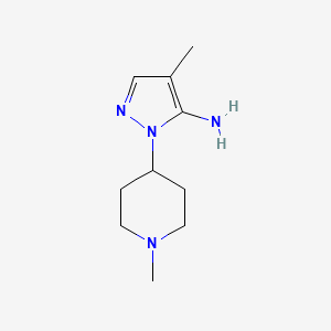 molecular formula C10H18N4 B2770274 4-Methyl-2-(1-methyl-piperidin-4-yl)-2H-pyrazol-3-ylamine CAS No. 907988-39-0