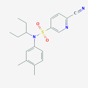 molecular formula C19H23N3O2S B2770275 6-cyano-N-(3,4-dimethylphenyl)-N-(pentan-3-yl)pyridine-3-sulfonamide CAS No. 1795467-93-4