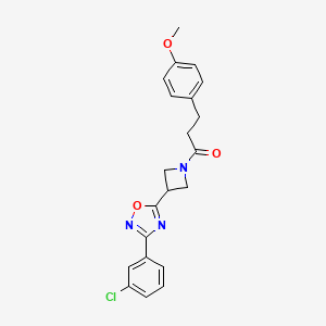 molecular formula C21H20ClN3O3 B2770287 1-(3-(3-(3-氯苯基)-1,2,4-噁二唑-5-基)氮杂环丙烷-1-基)-3-(4-甲氧基苯基)丙酮 CAS No. 1351632-20-6