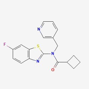 molecular formula C18H16FN3OS B2770288 N-(6-氟苯并[d]噻唑-2-基)-N-(吡啶-3-基甲基)环丁烷甲酰胺 CAS No. 1171708-75-0