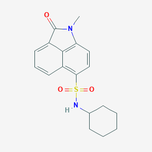 molecular formula C18H20N2O3S B277029 N-cyclohexyl-1-methyl-2-oxo-1,2-dihydrobenzo[cd]indole-6-sulfonamide 