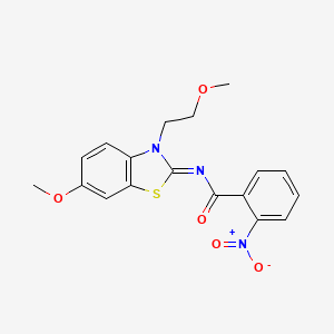 molecular formula C18H17N3O5S B2770296 (Z)-N-(6-甲氧基-3-(2-甲氧基乙基)苯并[d]噻唑-2(3H)-基亚甲基)-2-硝基苯甲酰胺 CAS No. 865161-59-7