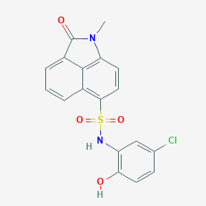molecular formula C18H13ClN2O4S B277033 N-(5-chloro-2-hydroxyphenyl)-1-methyl-2-oxo-1,2-dihydrobenzo[cd]indole-6-sulfonamide 