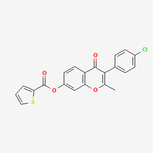 molecular formula C21H13ClO4S B2770330 3-(4-chlorophenyl)-2-methyl-4-oxo-4H-chromen-7-yl thiophene-2-carboxylate CAS No. 618390-52-6