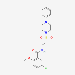 molecular formula C20H24ClN3O4S B2770333 5-氯-2-甲氧基-N-(2-((4-苯基哌嗪-1-基磺酰)乙基)苯甲酰胺 CAS No. 897621-09-9