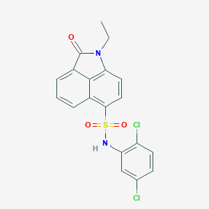 molecular formula C19H14Cl2N2O3S B277034 N-(2,5-dichlorophenyl)-1-ethyl-2-oxo-1,2-dihydrobenzo[cd]indole-6-sulfonamide 