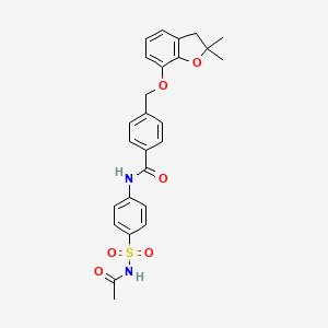 molecular formula C26H26N2O6S B2770341 N-(4-(N-acetylsulfamoyl)phenyl)-4-(((2,2-dimethyl-2,3-dihydrobenzofuran-7-yl)oxy)methyl)benzamide CAS No. 941948-23-8