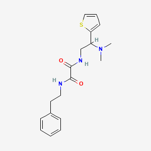 molecular formula C18H23N3O2S B2770348 N1-(2-(dimethylamino)-2-(thiophen-2-yl)ethyl)-N2-phenethyloxalamide CAS No. 923194-65-4
