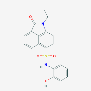 molecular formula C19H16N2O4S B277035 1-ethyl-N-(2-hydroxyphenyl)-2-oxo-1,2-dihydrobenzo[cd]indole-6-sulfonamide 