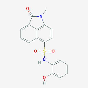 molecular formula C18H14N2O4S B277036 N-(2-hydroxyphenyl)-1-methyl-2-oxo-1,2-dihydrobenzo[cd]indole-6-sulfonamide 