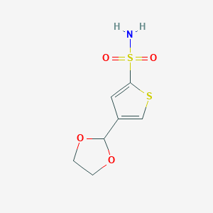 molecular formula C7H9NO4S2 B2770369 4-(1,3-二氧杂环戊二烯-2-基)噻吩-2-磺酰胺 CAS No. 210827-40-0