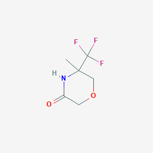 molecular formula C6H8F3NO2 B2770370 5-Methyl-5-(trifluoromethyl)morpholin-3-one CAS No. 1859451-58-3