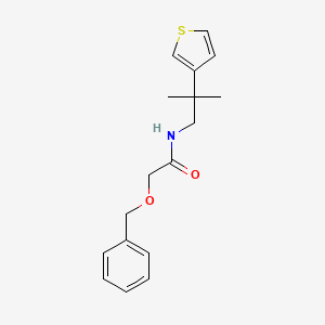 molecular formula C17H21NO2S B2770386 2-(benzyloxy)-N-(2-methyl-2-(thiophen-3-yl)propyl)acetamide CAS No. 2309586-55-6