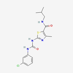 molecular formula C16H19ClN4O2S B2770387 2-(3-(3-chlorophenyl)ureido)-N-isobutyl-4-methylthiazole-5-carboxamide CAS No. 941975-29-7