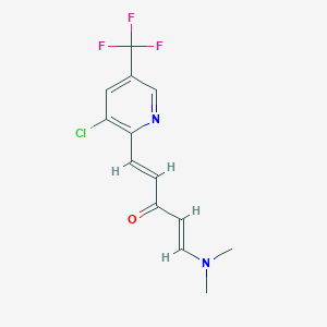 molecular formula C13H12ClF3N2O B2770400 (1E,4E)-1-[3-chloro-5-(trifluoromethyl)pyridin-2-yl]-5-(dimethylamino)penta-1,4-dien-3-one CAS No. 303997-44-6