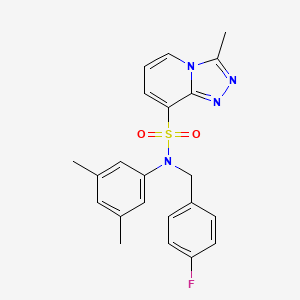 molecular formula C22H21FN4O2S B2770441 4-{[1-(cyclobutylcarbonyl)piperidin-3-yl]methoxy}-N-cyclopropylbenzamide CAS No. 1251586-81-8