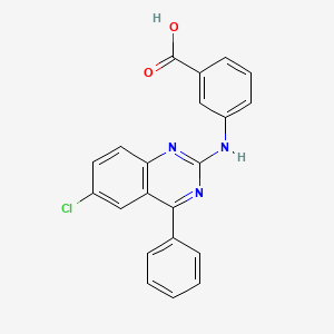 molecular formula C21H14ClN3O2 B2770448 3-((6-Chloro-4-phenylquinazolin-2-yl)amino)benzoic acid CAS No. 330950-71-5