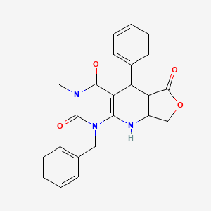 molecular formula C23H19N3O4 B2770459 1-benzyl-3-methyl-5-phenyl-5,9-dihydrofuro[3',4':5,6]pyrido[2,3-d]pyrimidine-2,4,6(1H,3H,8H)-trione CAS No. 877649-14-4