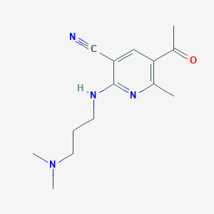 molecular formula C14H20N4O B2770484 5-Acetyl-2-((3-(dimethylamino)propyl)amino)-6-methylnicotinonitrile CAS No. 306979-87-3