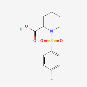 molecular formula C12H14FNO4S B2770485 1-(4-Fluoro-benzenesulfonyl)-piperidine-2-carboxylic acid CAS No. 475041-04-4