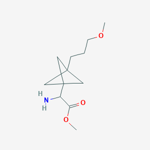 molecular formula C12H21NO3 B2770491 Methyl 2-amino-2-[3-(3-methoxypropyl)-1-bicyclo[1.1.1]pentanyl]acetate CAS No. 2287263-27-6