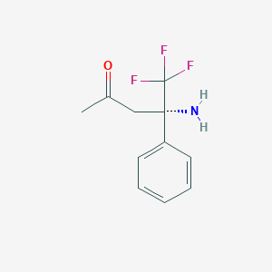 molecular formula C11H12F3NO B2770492 (4S)-4-amino-5,5,5-trifluoro-4-phenylpentan-2-one CAS No. 1030852-36-8